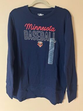 Women’s Navy Minnesota Twins General Merchandise Lightweight Crew Sweatshirt